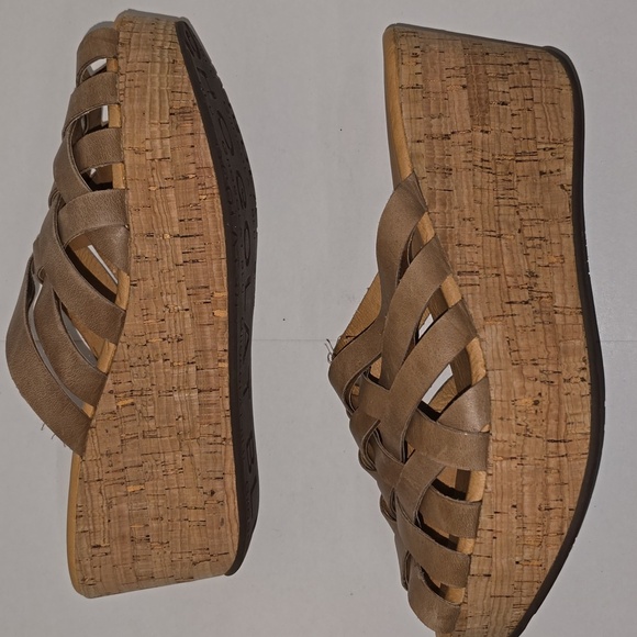 Chocolat Blu Peep Toe Yemaya Slide Platform Cork Wedge Womens Size 10 - Picture 11 of 16